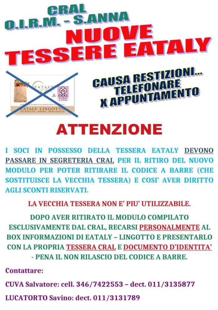 TESSERE EATALY SCADUTE