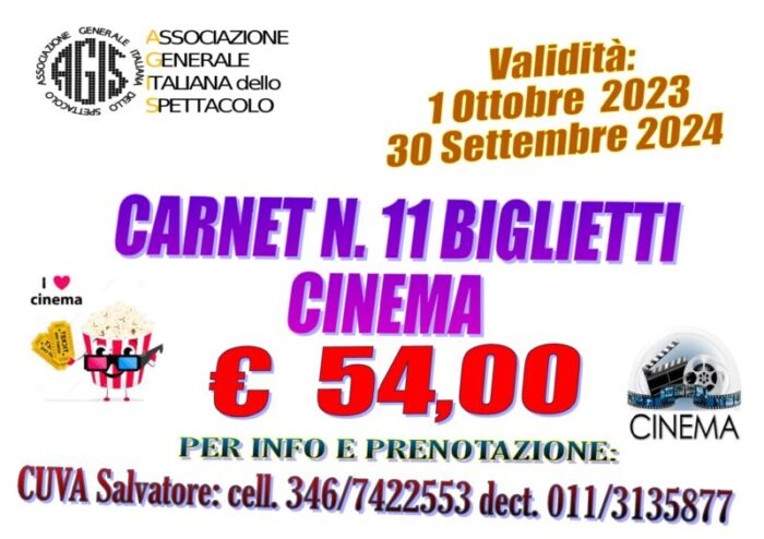 Carnet ingressi cinema AGIS