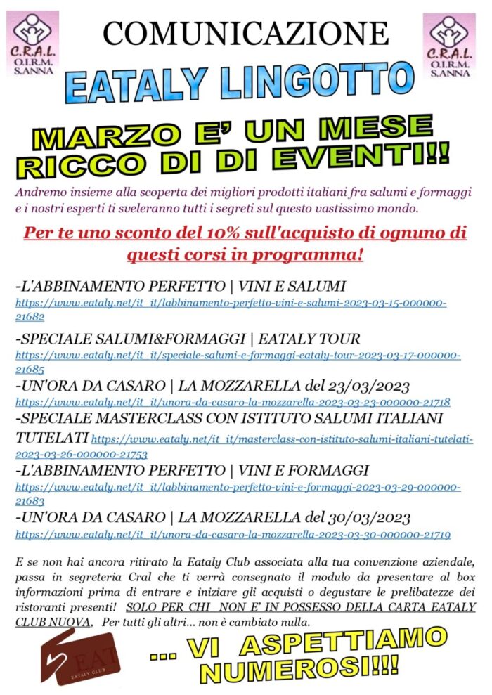 Evento Eataly Lingotto