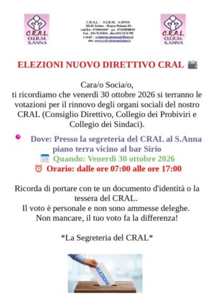 ELEZIONI  CRAL